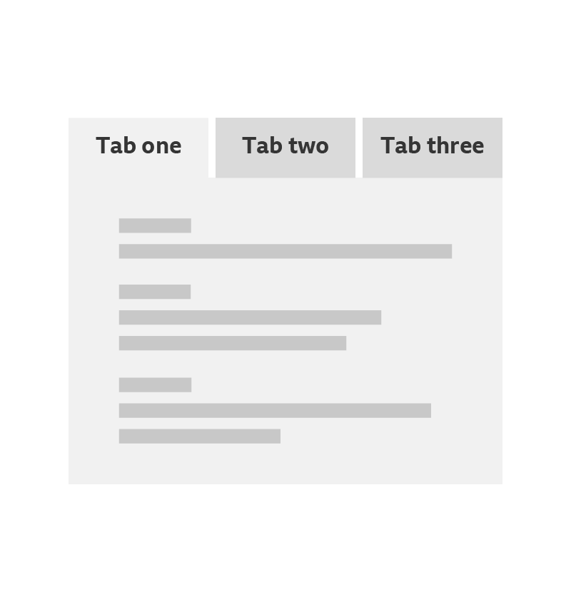 An example of a set of tabs.