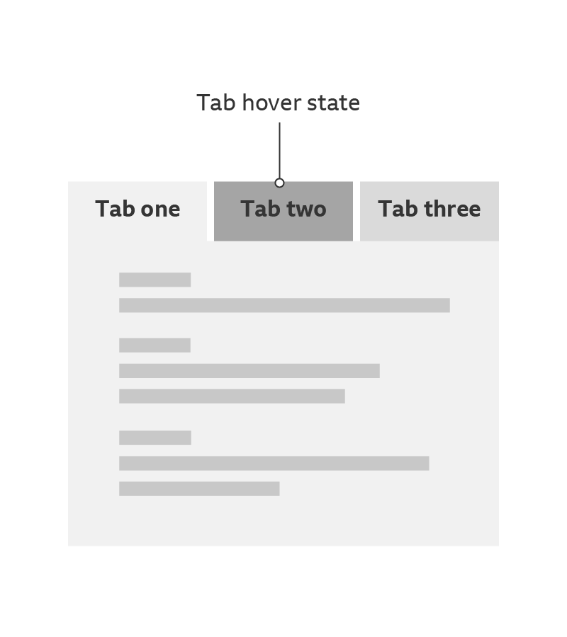 An example of a tab hover state.