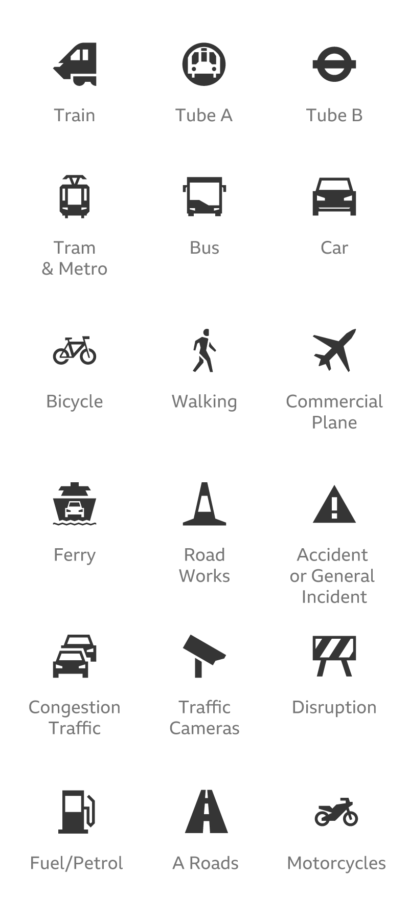 An example of our Travel icon set. 